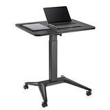 Maclean mobilt laptopbord, svart, pneumatisk höjdjustering, 80x52cm, max 8kg, 109cm h, MC-453B