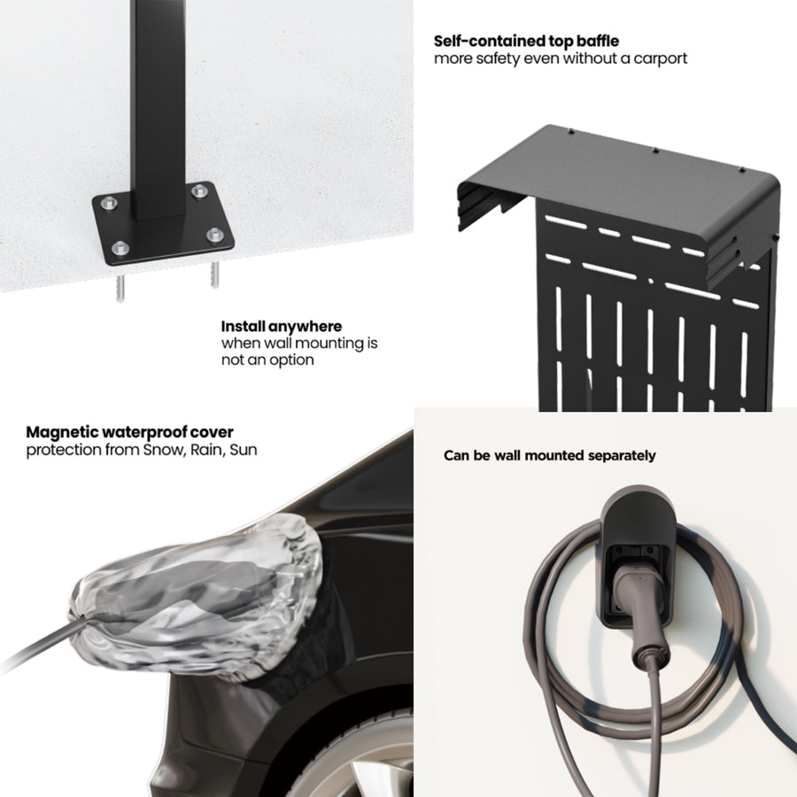 Externt stativ för EV- och PHEV-laddare Maclean, stål, max 15 kg, MCE456