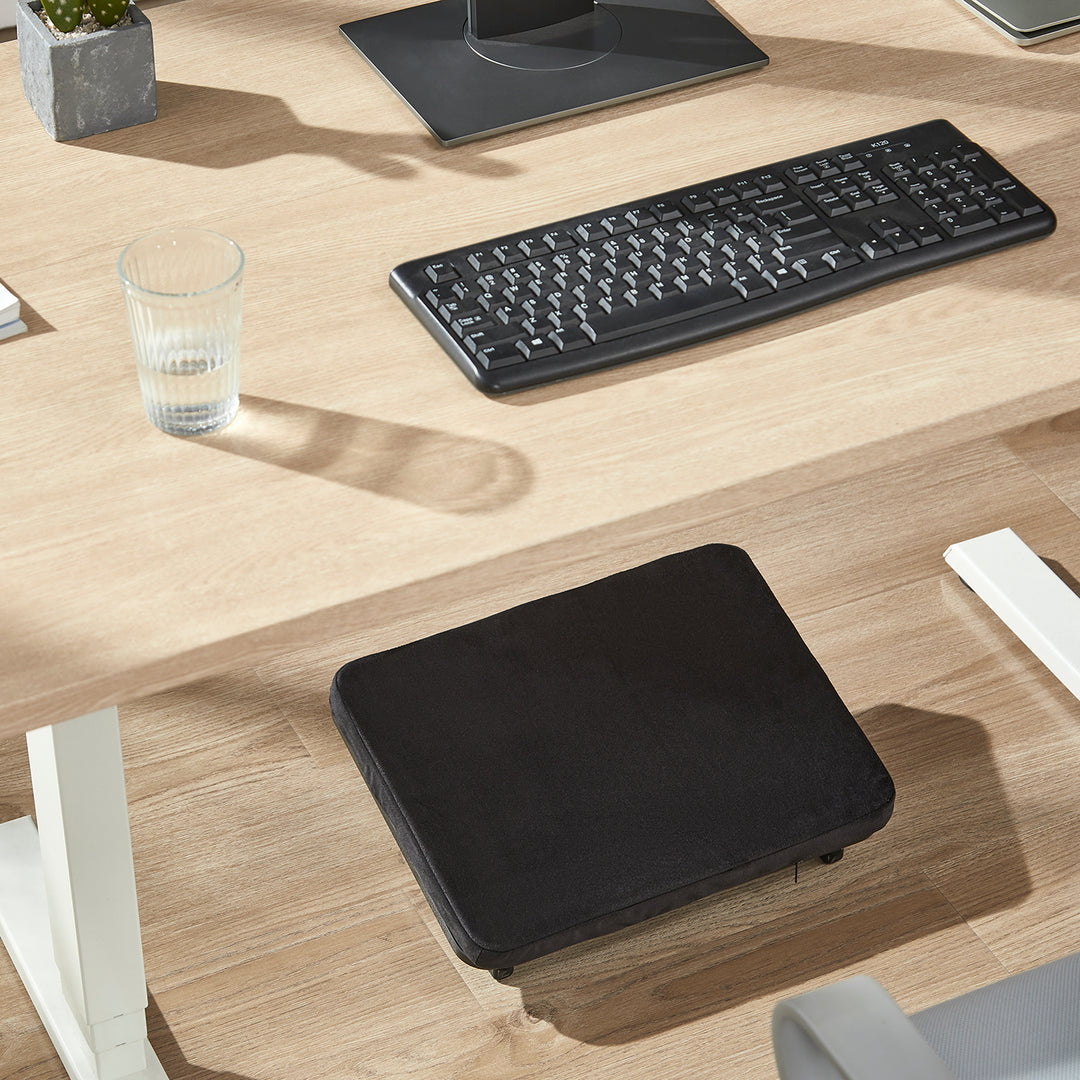 Maclean ergonomiskt fotstöd, benstöd, steglöst justerbar vinkel, avtagbar dyna, MC-460