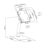 Maclean Advertising Tablet Holder, stationär, med lås, 7,9"-11", universal, MC-468W