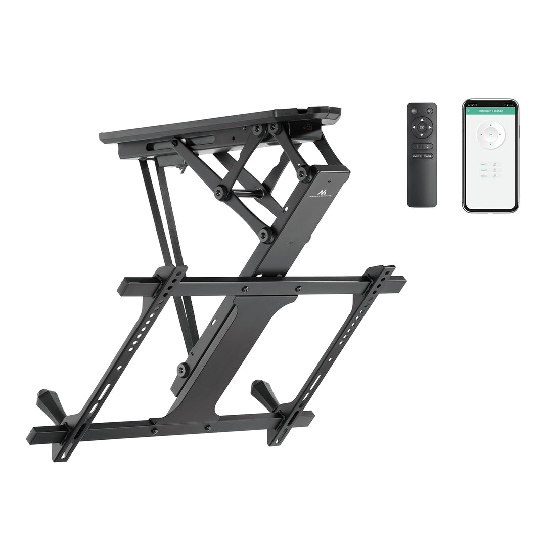 Maclean elektriskt takfäste för TV, TUYA-stöd, max VESA 600x400, för sluttande väggar, fjärrkontroll, 32"-70", 35kg, MC-880T