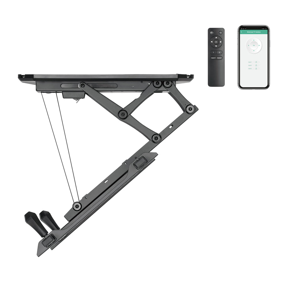Maclean elektriskt takfäste för TV, TUYA-stöd, max VESA 600x400, för sluttande väggar, fjärrkontroll, 32"-70", 35kg, MC-880T