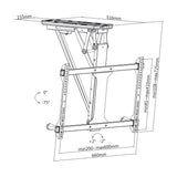 Maclean elektriskt takfäste för TV, TUYA-stöd, max VESA 600x400, för sluttande väggar, fjärrkontroll, 32"-70", 35kg, MC-880T