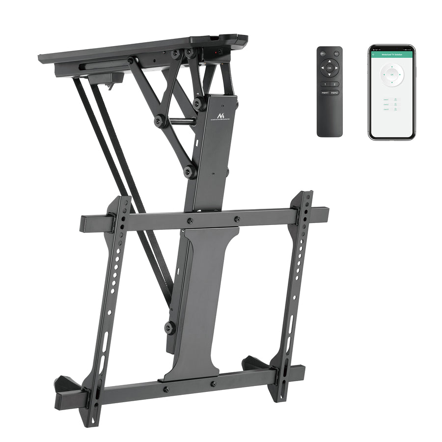 Maclean elektriskt takfäste för TV, TUYA-stöd, max VESA 600x400, för sluttande väggar, fjärrkontroll, 32"-70", 35kg, MC-880T