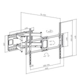 Ekonomiskt TV-fäste Maclean, max VESA900x600, 60-120", 120kg, svart, MC-482