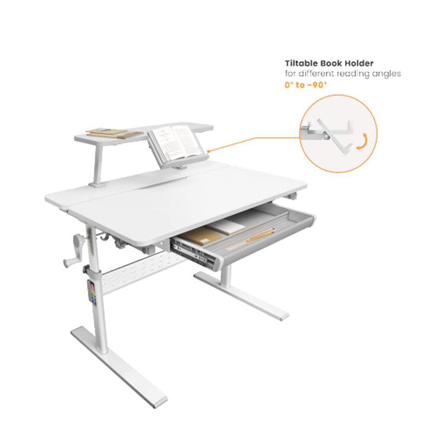 Ergo Office barnbord, höjdjusterbart, grått, max 40kg,900x600mm, ER-483