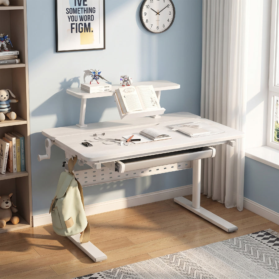 Ergo Office barnbord, höjdjusterbart, grått, max 40kg,900x600mm, ER-483