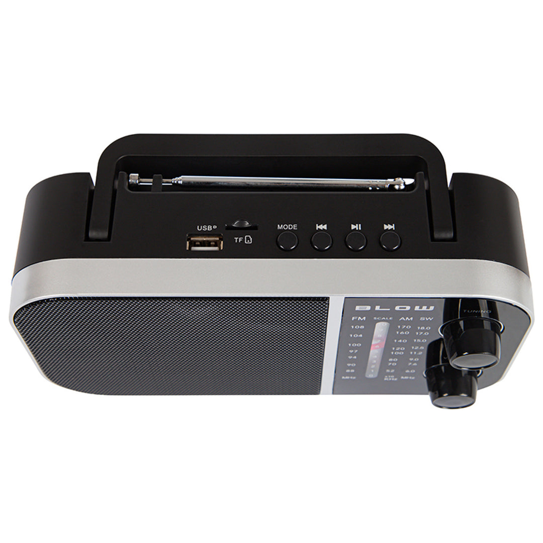 Bärbar analog radio AM/FM RA6 batteri- och nätdriven Blow