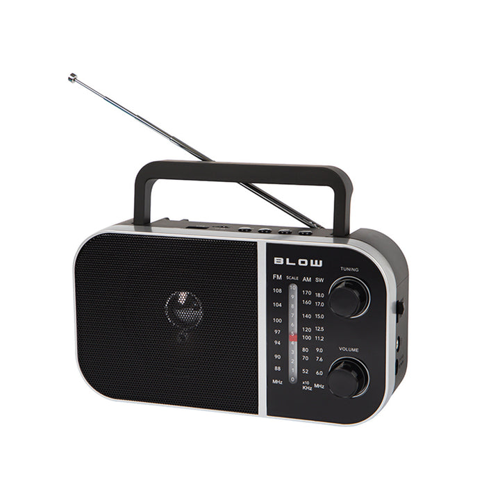 Bärbar analog radio AM/FM RA6 batteri- och nätdriven Blow
