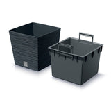 Prosperplast Furu Square Low blomkruka med insats DFS300-S433 - antracitfärgad