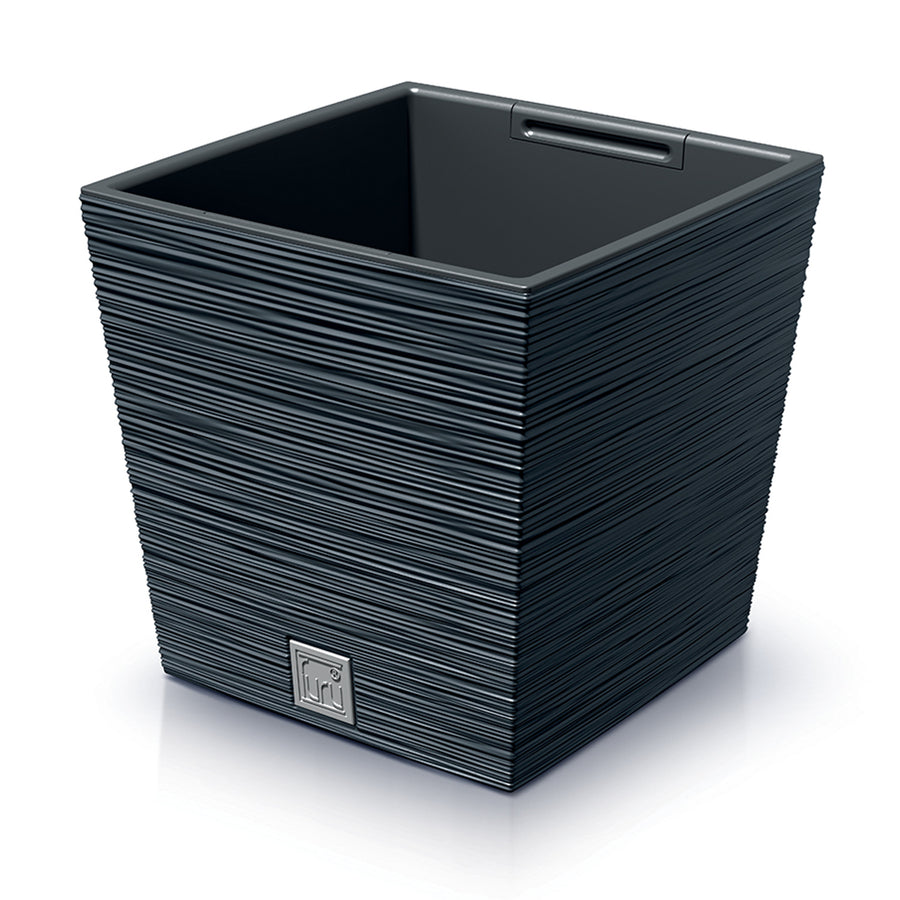 Prosperplast Furu Square Low blomkruka med insats DFS300-S433 - antracitfärgad
