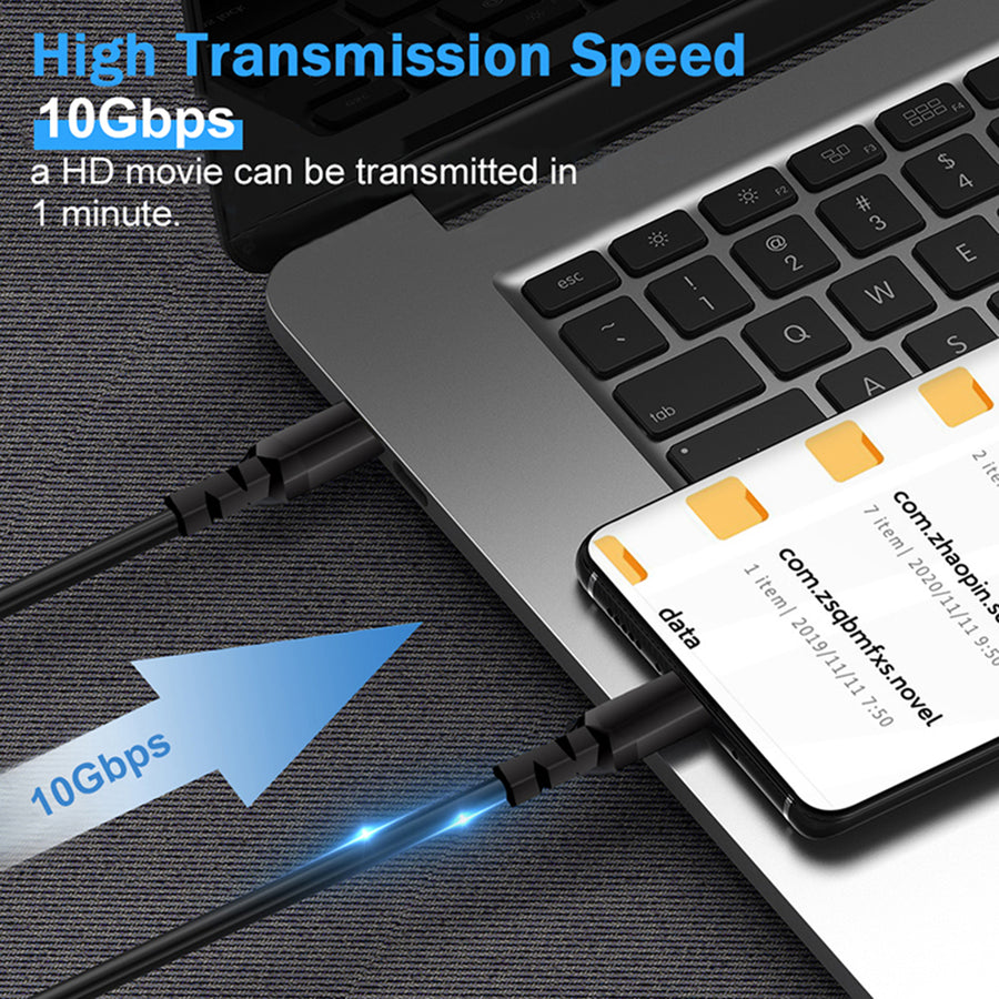Kabel 2 x USB-C 100W Maclean, stöd för PD, dataöverföring upp till 10 Gbps, 5A, , svart, längd 2m, MCE492