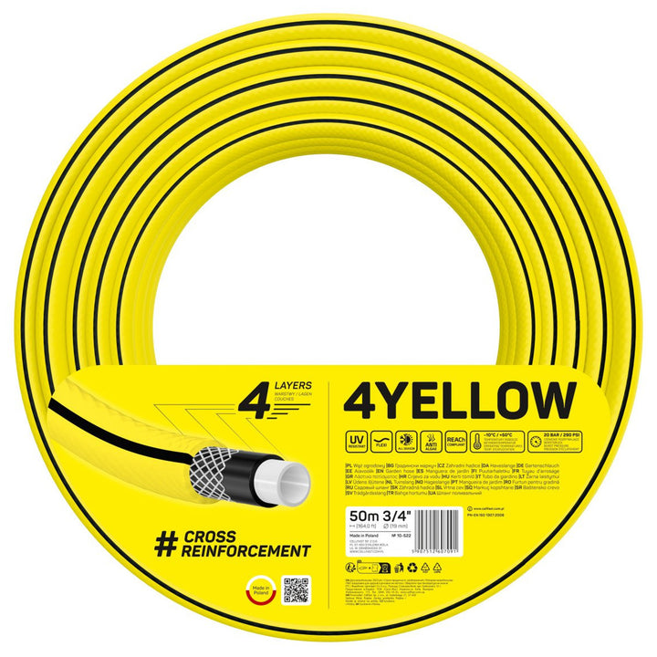 CELLFAST 4YELLOW trädgårdsslang 10-522 3/4" 50m 4-lagig