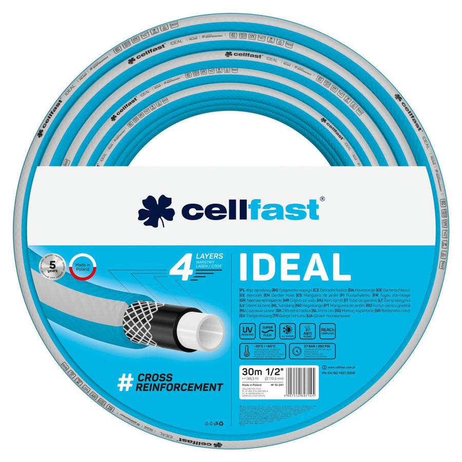 CELLFAST IDEAL 1/2" trädgårdsslang 30m 4-lagers 27 bar