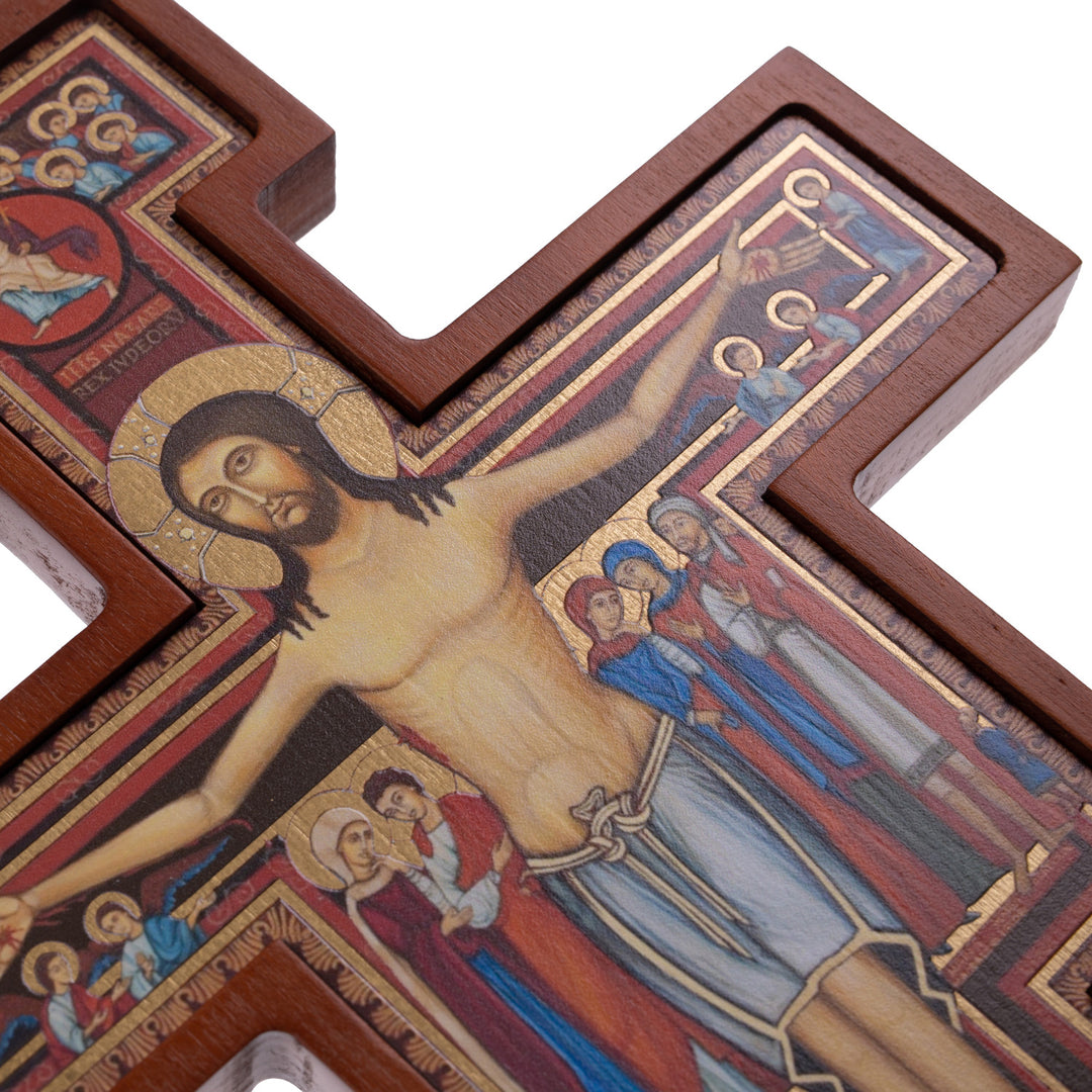 Träkors från San Damiano - Sankt Franciskus kors brun 14x10x1,8cm