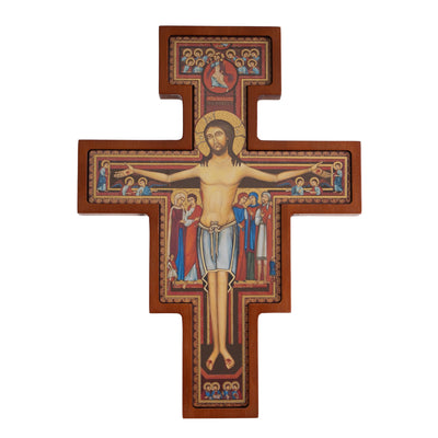 Träkors från San Damiano - Sankt Franciskus kors brun 14x10x1,8cm