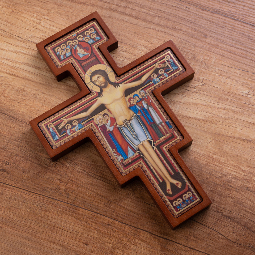 Träkors från San Damiano - Sankt Franciskus kors brun 22x16x1,8cm