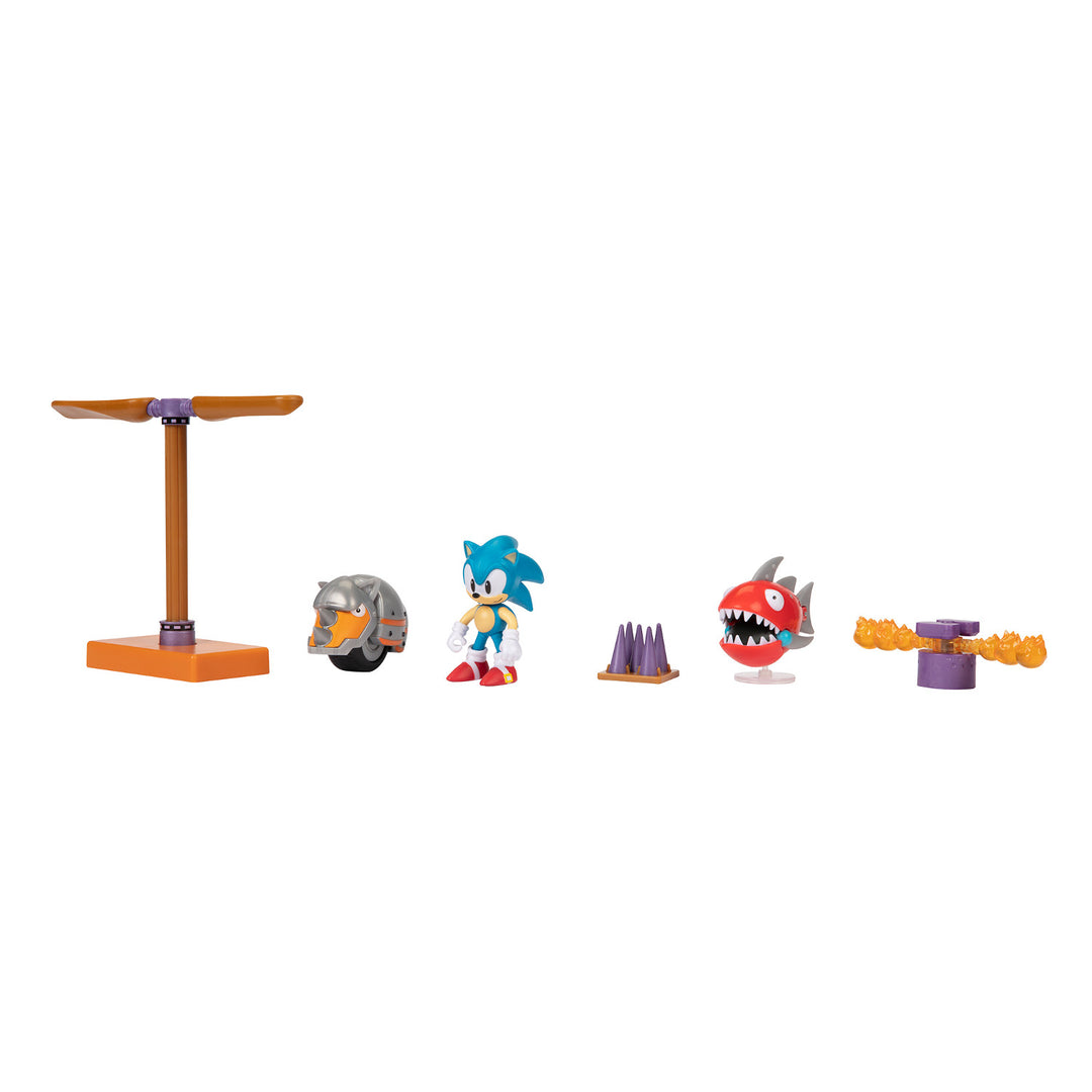 Sonic Diorama Flying Battery Zone set med figurer och tillbehör