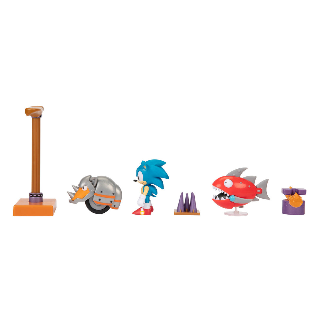 Sonic Diorama Flying Battery Zone set med figurer och tillbehör