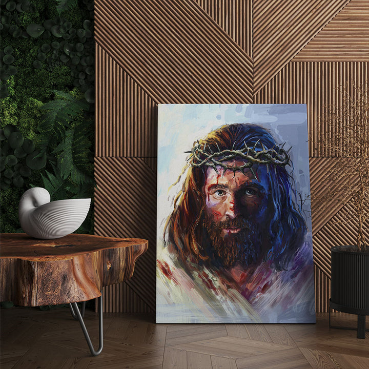 Canvasmålning Jesus Kristus i törnekronan 40x60cm