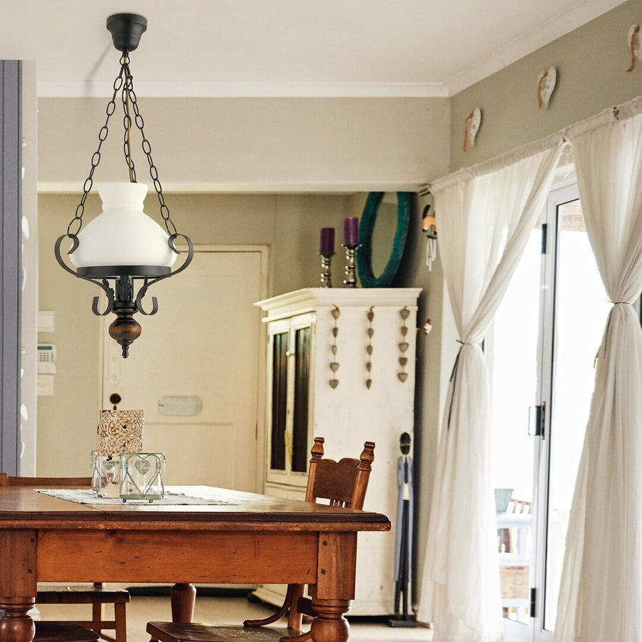 RABALUX PETRONEL ljuskrona pendel lampa 7076 metall trä glas
