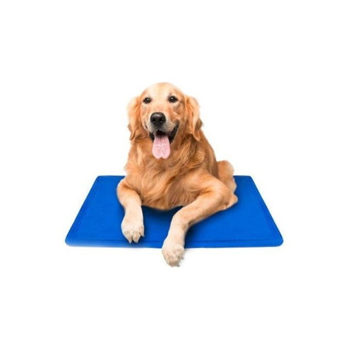 Kylande gelmatta för husdjur hund katt 70 x 110 cm blå