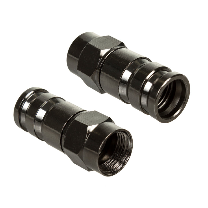 Maclean, F-kompressionsanslutning, RG-6, Professionell, Nickel, Svart, MCTV-916, 10 st