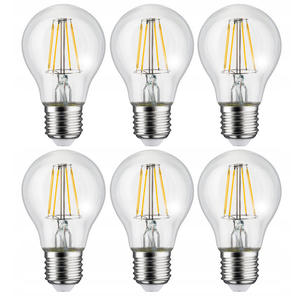 6x Maclean, Filament LED E27, 8W, 230V, WW varmvit 3000K, 806lm, Retro edison dekorativ, MCE268