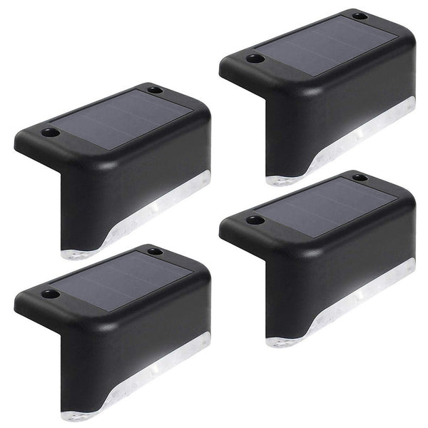 4x Maclean LED-solcellslampa för trappor IP44, 4000K, Ni-MH 100 mAh, 80x45x45mm, skymningssensor MCE319