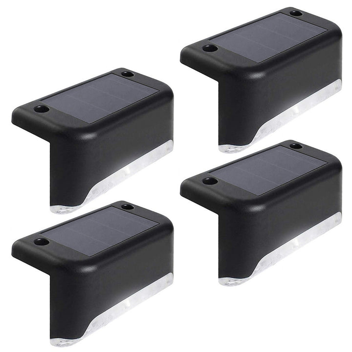 4x Maclean LED-solcellslampa för trappor IP44, 4000K, Ni-MH 100 mAh, 80x45x45mm, skymningssensor MCE319