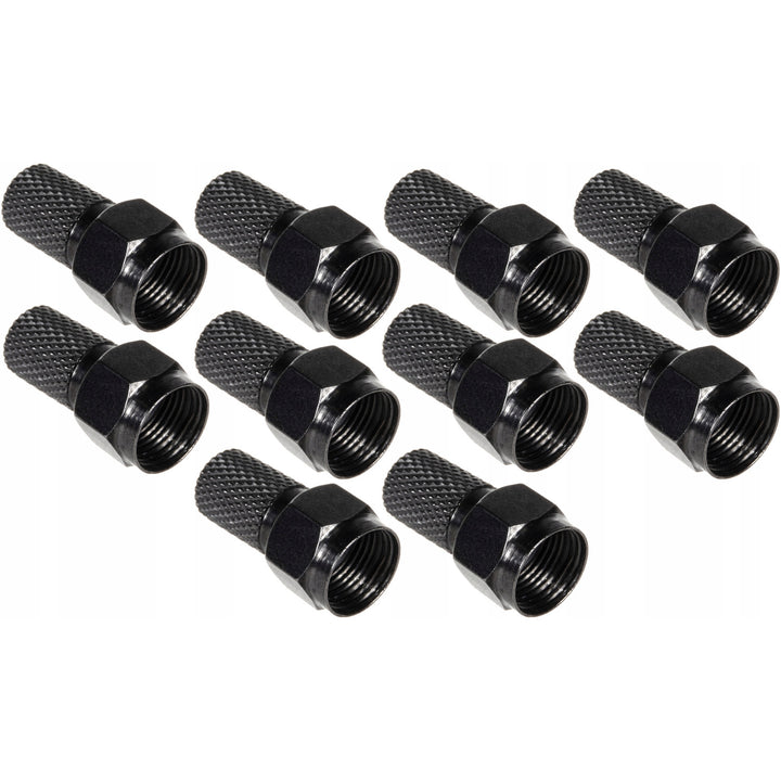 10x Maclean satellit F-plugg, TV-system, RG5.9, RG6, 6,8mm, nickel med tätning, professionell, svart, MCTV-903