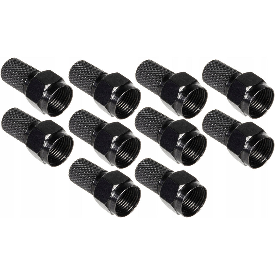 10x Maclean satellit F-plugg, TV-system, RG5.9, RG6, 6,8mm, nickel med tätning, professionell, svart, MCTV-903