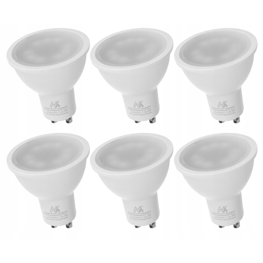 6x Maclean LED-lampa, GU10, 7W, 220-240V~, 50/60Hz, neutral vit, 4000K, 490 lumen, MCE437 NW