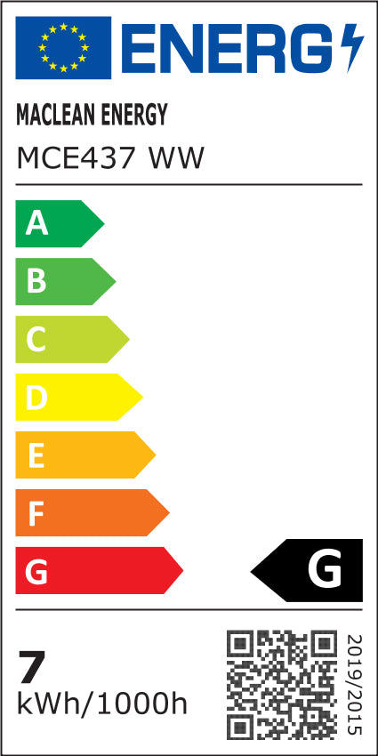 6x Maclean LED-lampa, GU10, 7W, 220-240V~, 50/60Hz, varmvit, 3000K, 490 lumen, MCE437 WW