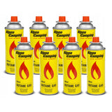 8x Alpen Camping 400 ml gaspatron, certifikat: Pi 0875, överensstämmer med EN417, isobutan, driftområde -10°c till + 40°c, IK004
