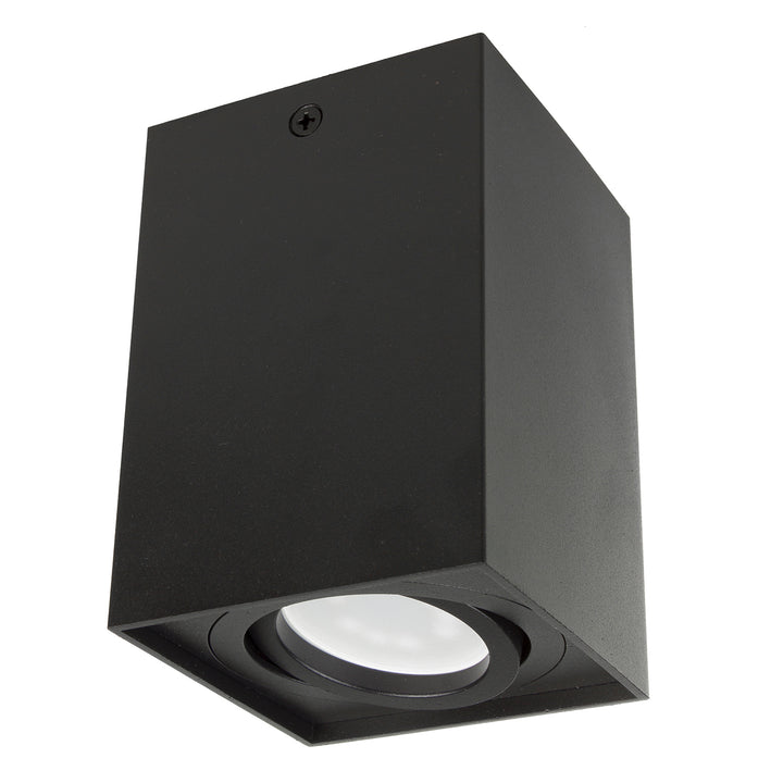3x Maclean tub / utanpåliggande takarmatur, spot, fyrkantig, aluminium, GU10, 80x80x115mm, svart, MCE426 B + 3x LED-lampa 5W