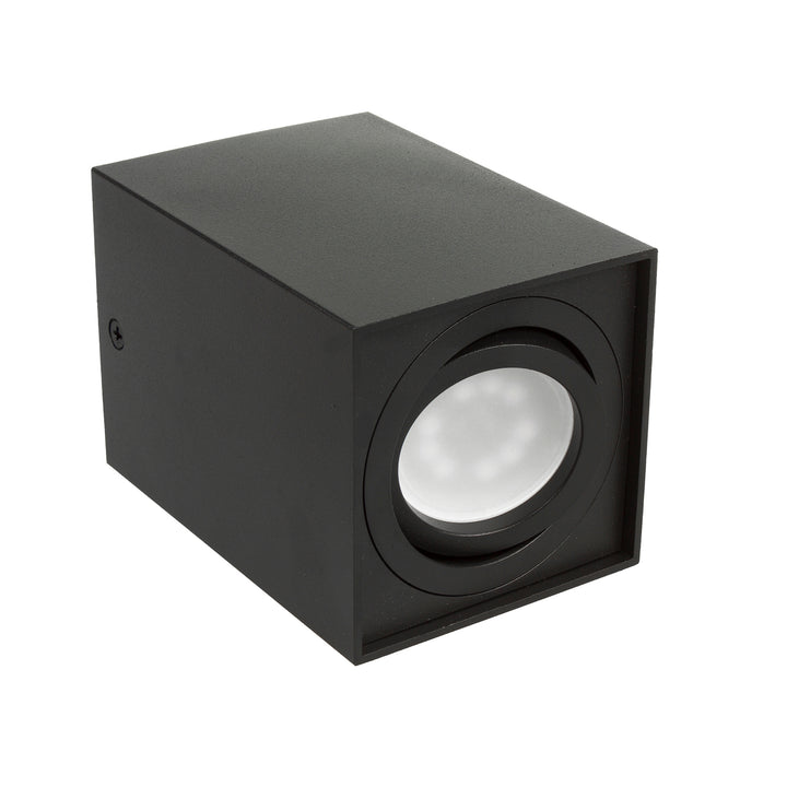 3x Maclean tub / utanpåliggande takarmatur, spot, fyrkantig, aluminium, GU10, 80x80x115mm, svart, MCE426 B + 3x LED-lampa 5W