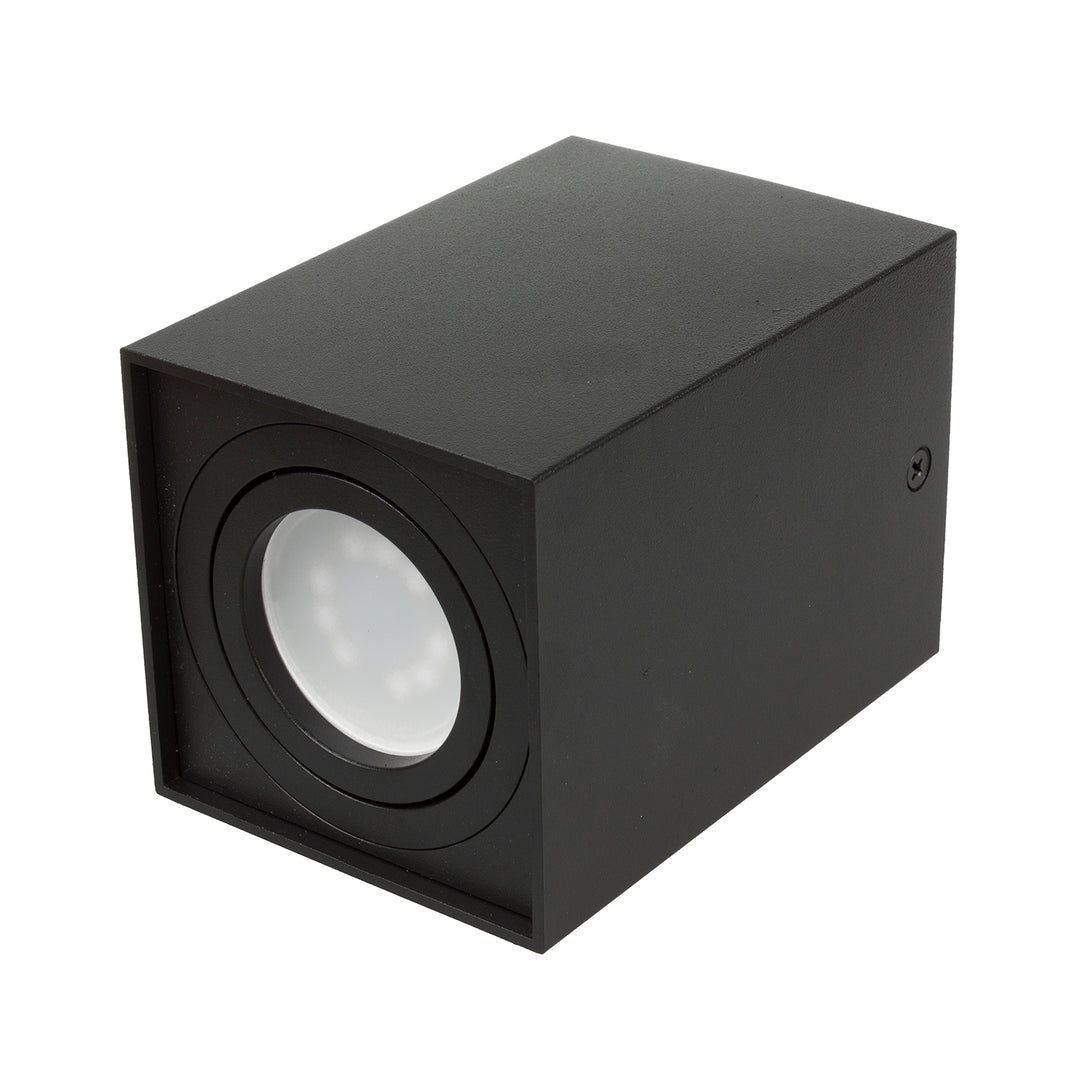 3x Maclean tub / utanpåliggande takarmatur, spot, fyrkantig, aluminium, GU10, 80x80x115mm, svart, MCE426 B + 3x LED-lampa 5W