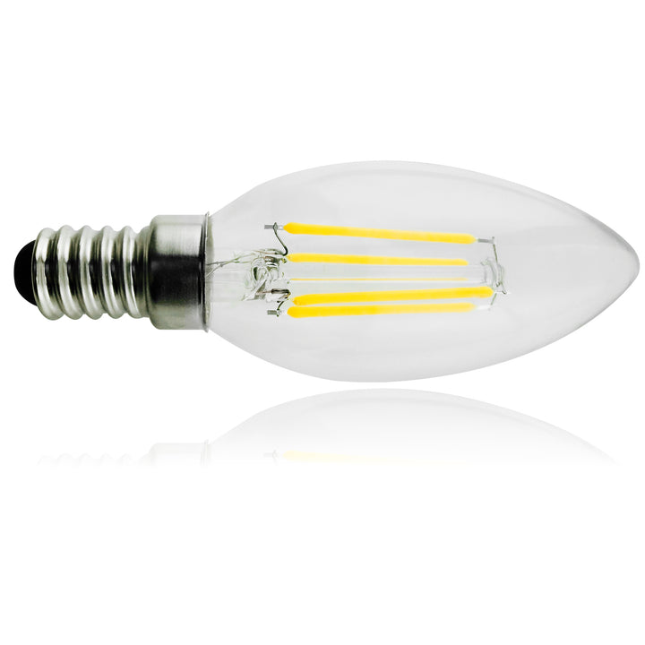 6x Maclean, Filament LED E14, 6W, 230V, WW varmvit 3000K, 806lm, Retro edison dekorativt ljus C35, MCE286