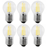 6x Maclean, LED glödlampa E27, 6W, 230V, WW varmvit 3000K, 600lm, retro edison dekorativ G45, MCE284