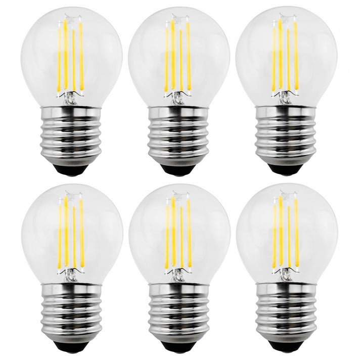 6x Maclean, LED glödlampa E27, 6W, 230V, WW varmvit 3000K, 600lm, retro edison dekorativ G45, MCE284