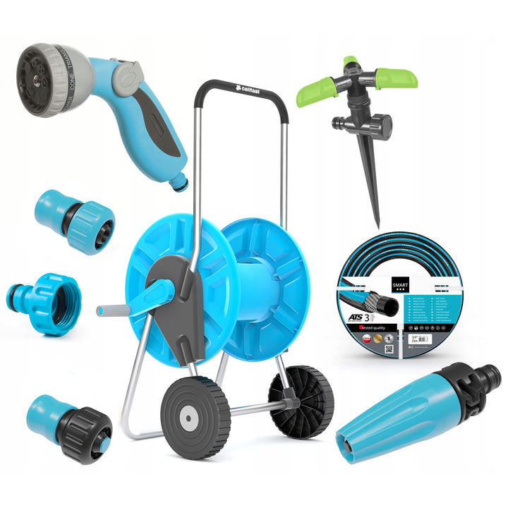 Cellfast trädgårdsset, Smart ATS 3/4'' 25m slang, Aluplus 1/2'' 60m vagn