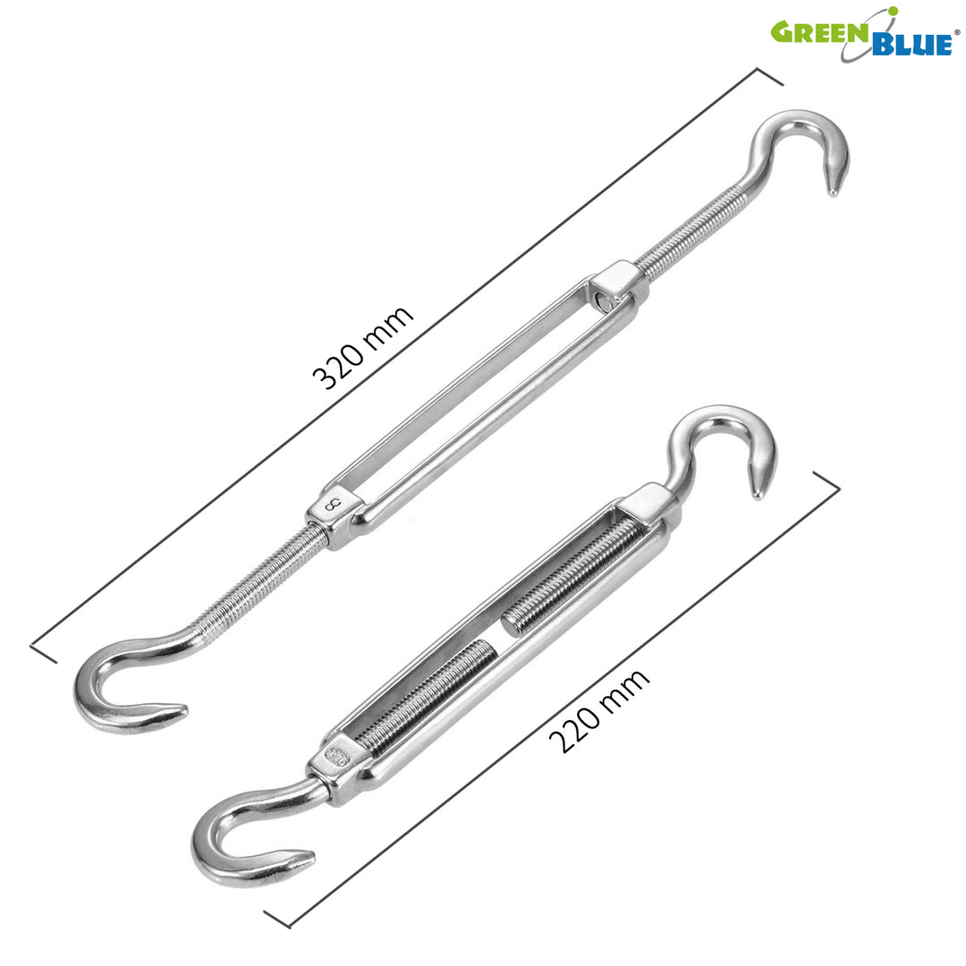 GreenBlue UV-trädgårdsskuggsegel, polyester, 5m kvadrat, kräm + monteringssats