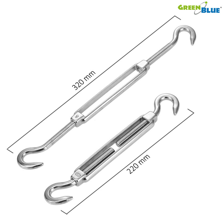 GreenBlue UV-trädgårdsskuggsegel, polyester, 5m kvadrat, kräm + monteringssats