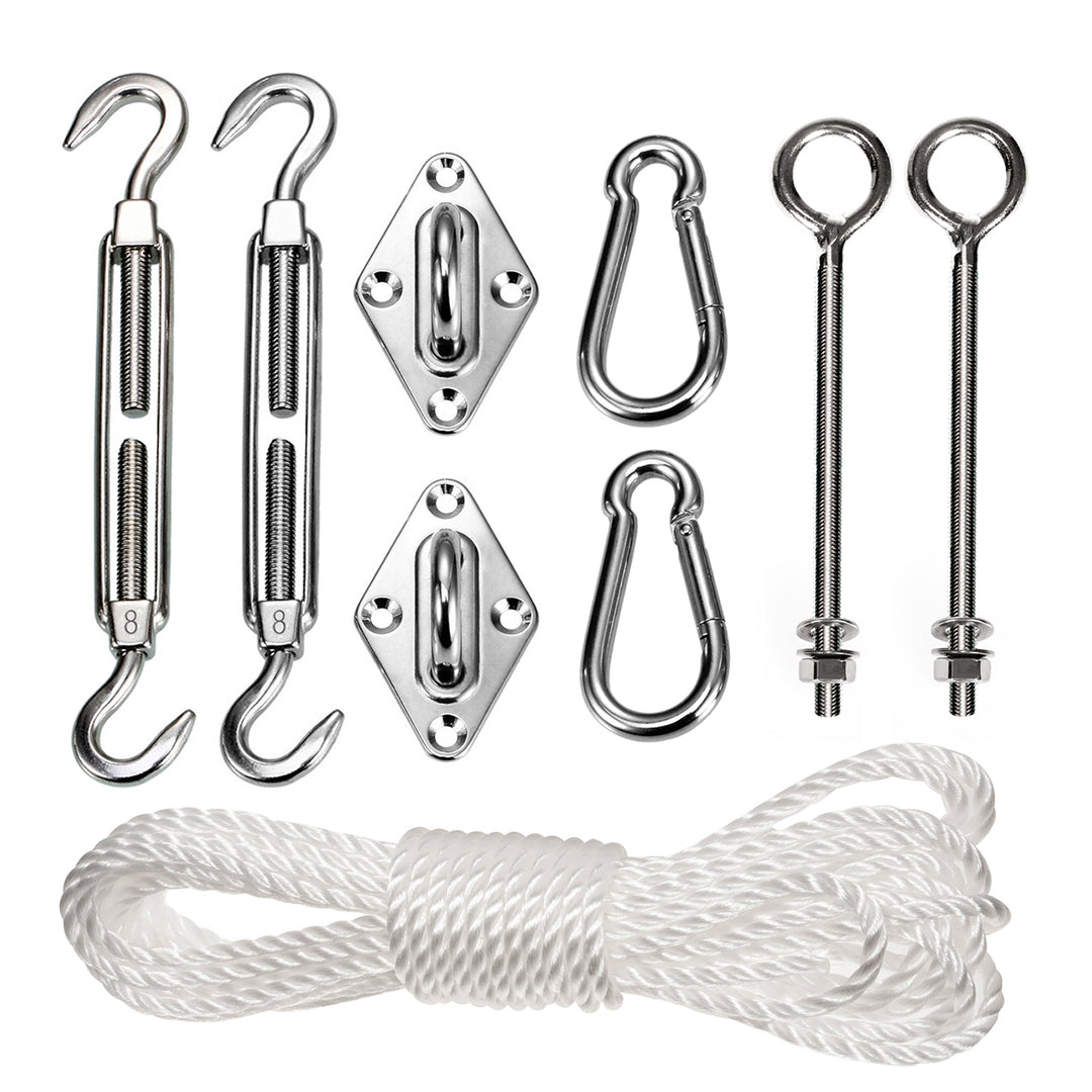 GreenBlue UV-trädgårdsskuggsegel, polyester, 5m kvadrat, kräm + monteringssats