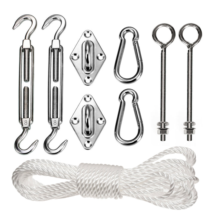 GreenBlue UV-trädgårdsskuggsegel, polyester, 5m kvadrat, kräm + monteringssats