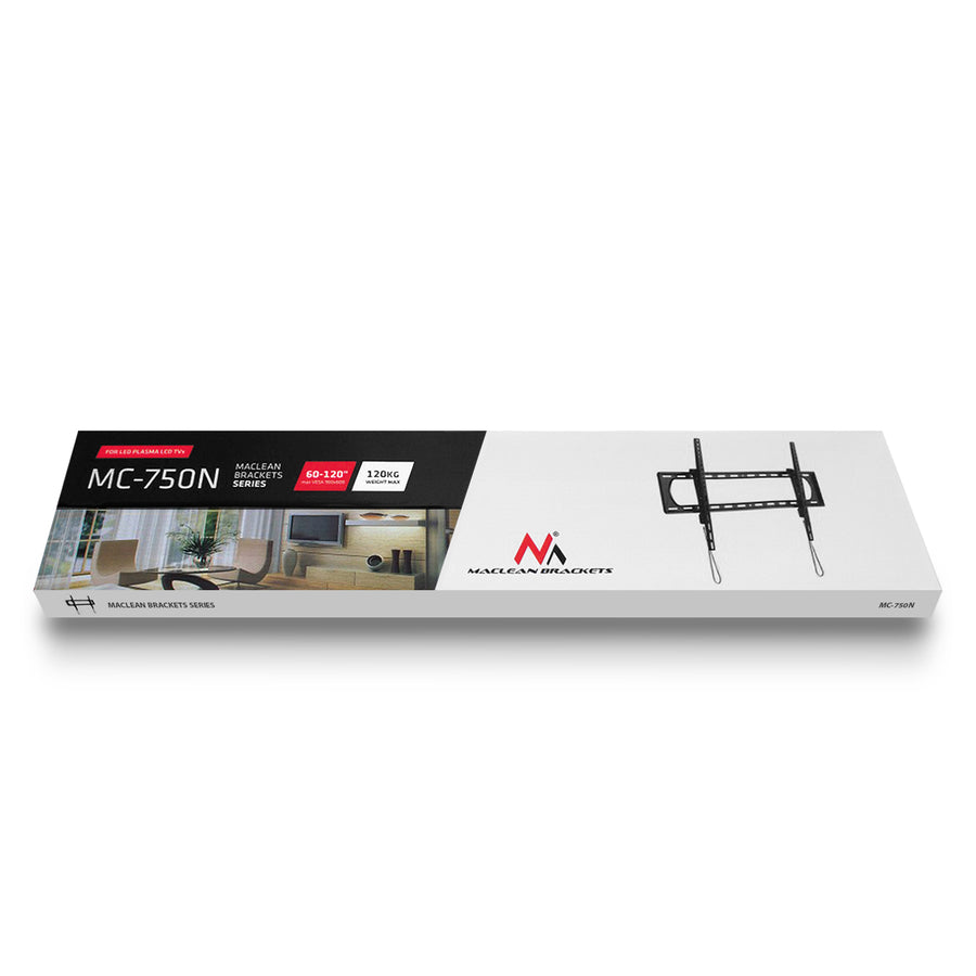 Maclean fäste för TV eller monitor, max. VESA 900x600, 60-120", 120kg, svart, MC-750N