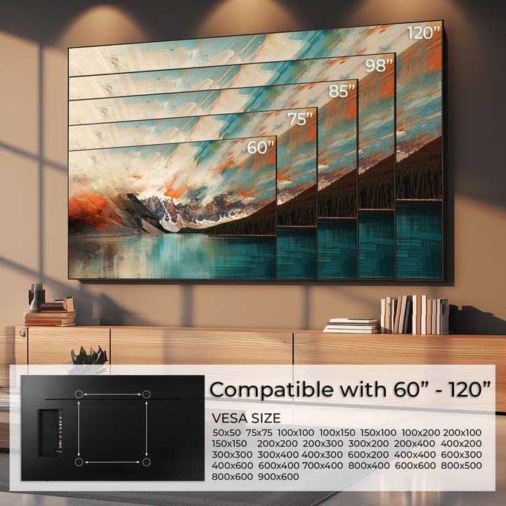 Maclean fäste för TV eller monitor, max. VESA 900x600, 60-120", 120kg, svart, MC-750N