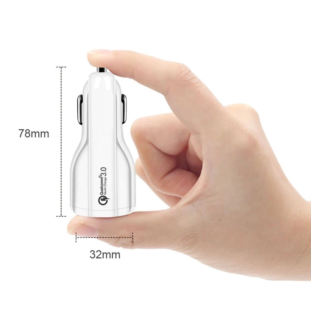 Maclean billaddare, Qualcomm Quick Charge, QC 3.0 - 5V/3A, 9V/1,8A, 12V/1,6A, 5V/3,1A uttag med USB Lightning-kabel