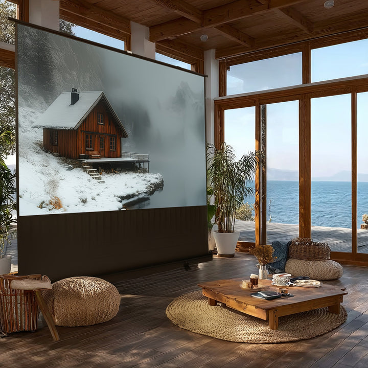 Bärbar projektionsduk Maclean, kompakt, golv, 100", 16:9, MC-964